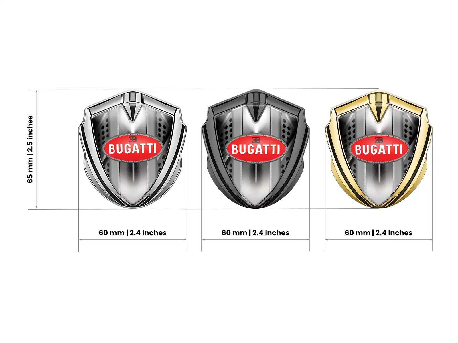 Bugatti Emblem Metal Badge Customizable Force Look